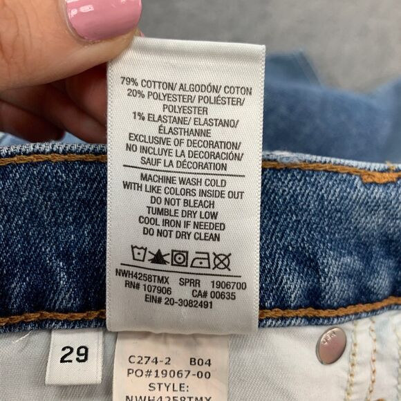 Hudson Jeans Womens 29 Blue Denim Button Fly Blair Super Skinny Cotton Blend - Picture 10 of 13